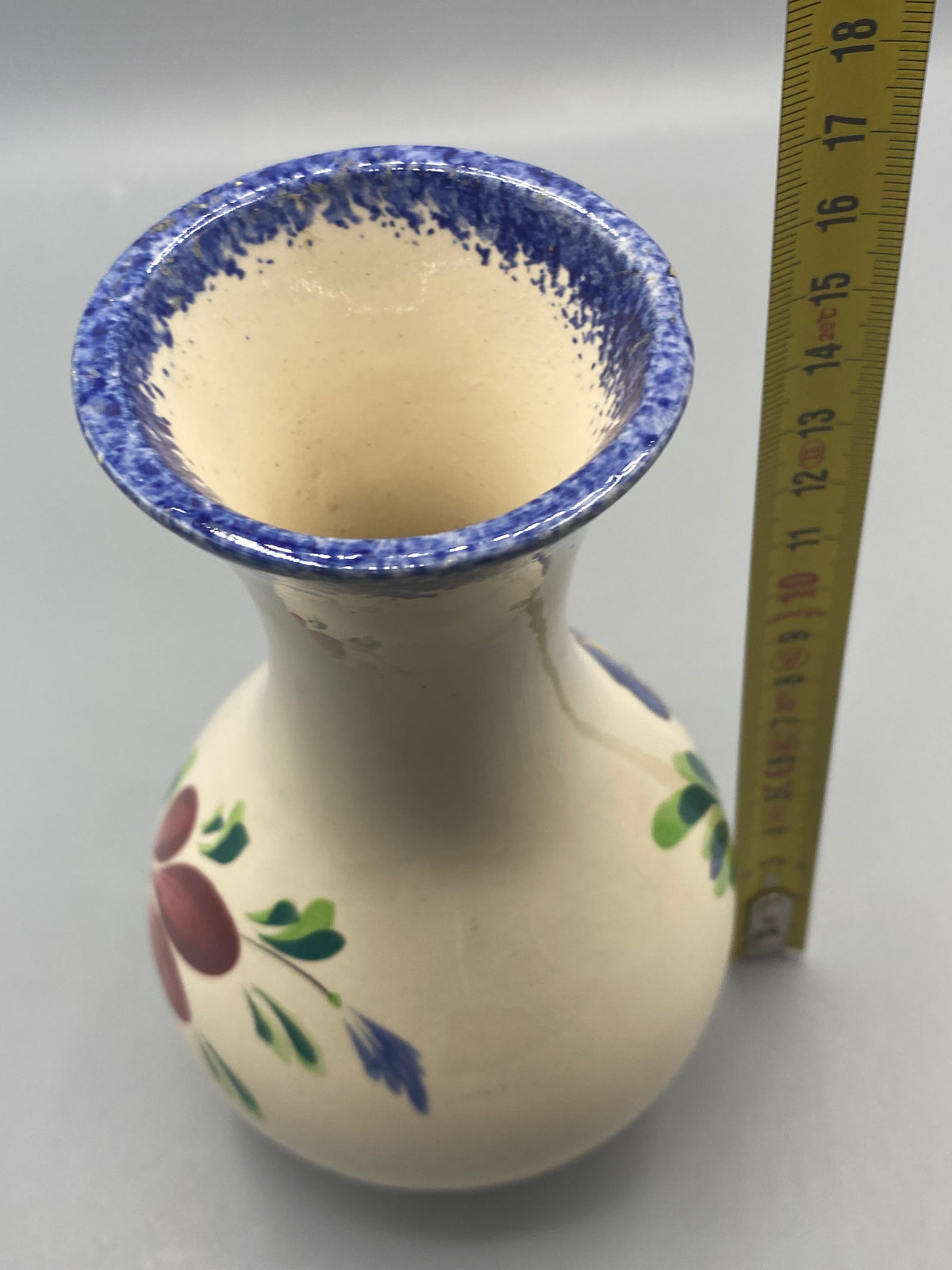 Vase faïence bretonne mesure diamètre col 8 cm