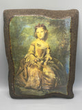 Plaque murale vintage Lady Elizabeth Hamilton d'après Reynolds, vue de face