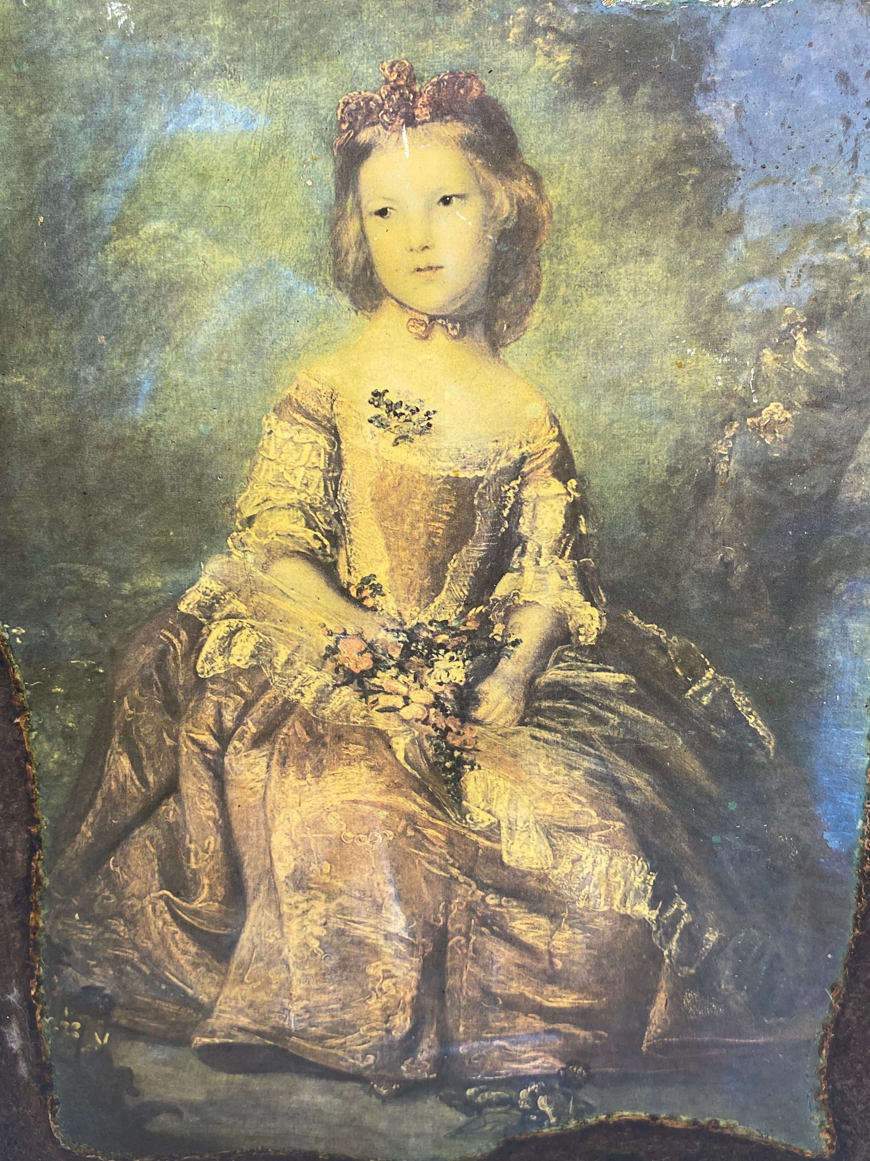 Détail du portrait de Lady Elizabeth Hamilton, finition émaillée brillante