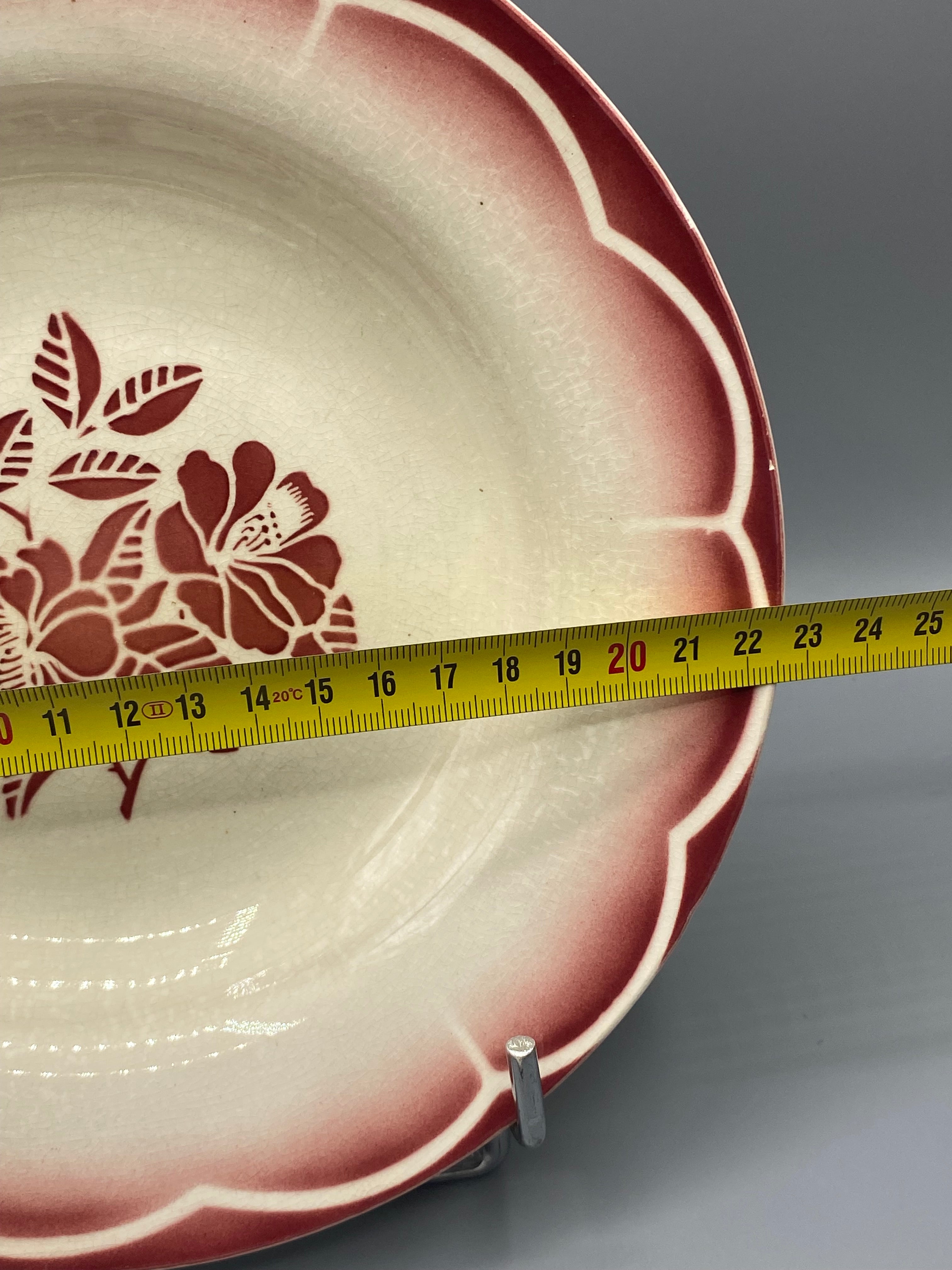Mesure diamètre assiette Sarreguemines Varsac, environ 23 cm