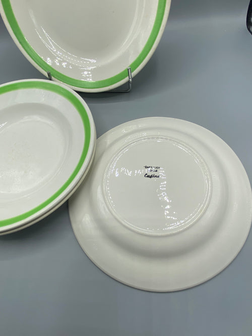 Revers assiette, cachet Émeraude Casino, faïence ancienne Art déco vers 1930-1940