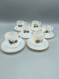 6 tasses et 6 soucoupes Arcopal France, décor automobiles pionnières