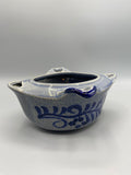 Saucière céramique gris-bleu moucheté – vue de face sans couvercle