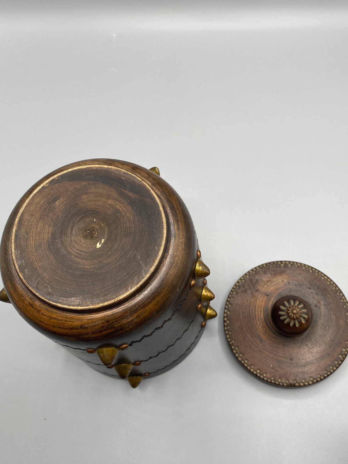 Pot à tabac bois laiton – mesure diamètre 12 cm