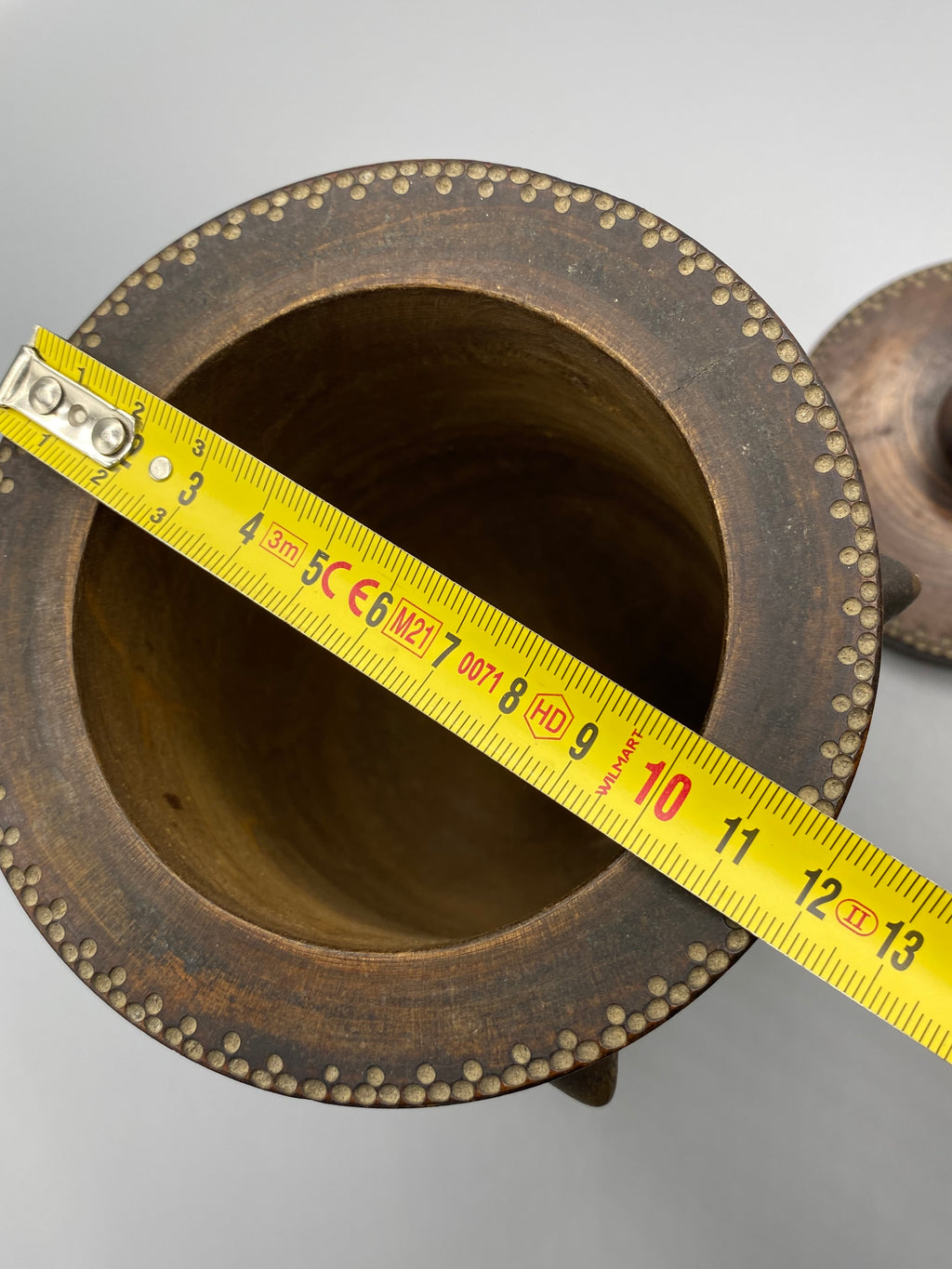 Pot à tabac bois laiton – mesure hauteur 20 cm