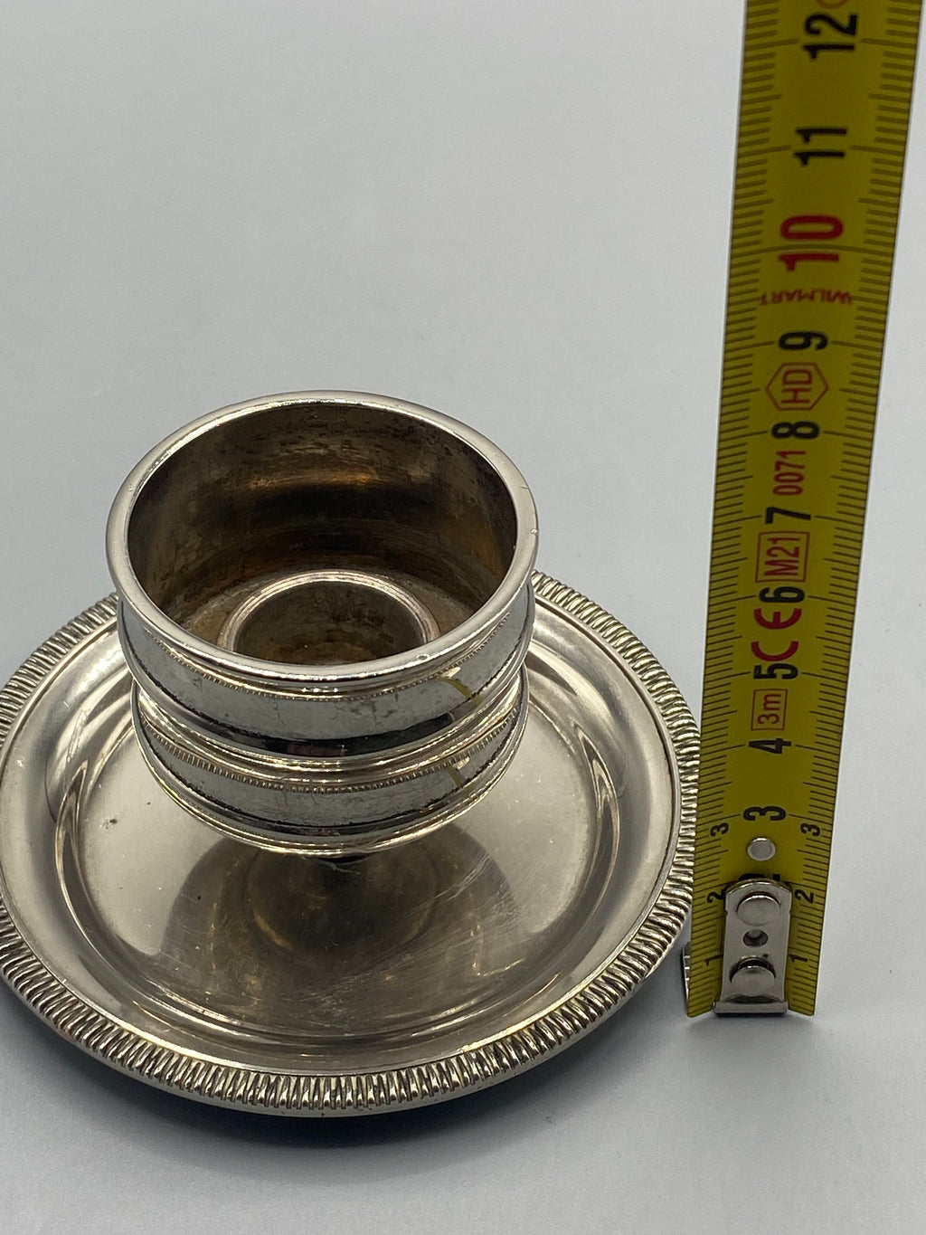 Bougeoir métal argenté – mesure hauteur 6,5 cm