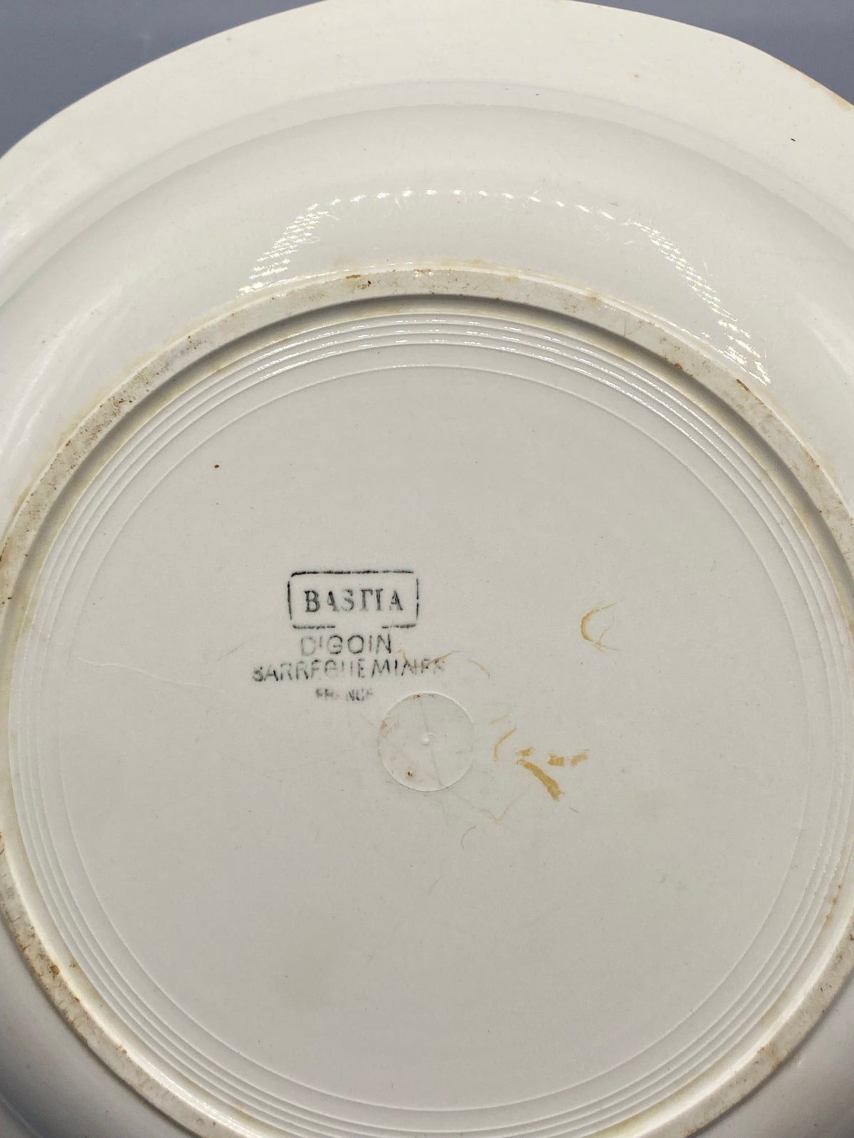 Plat creux Digoin Sarreguemines Bastia – cachet sous la base