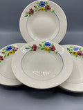 4 assiettes creuses Digoin & Sarreguemines modèle Beau Soleil – décor floral polychrome