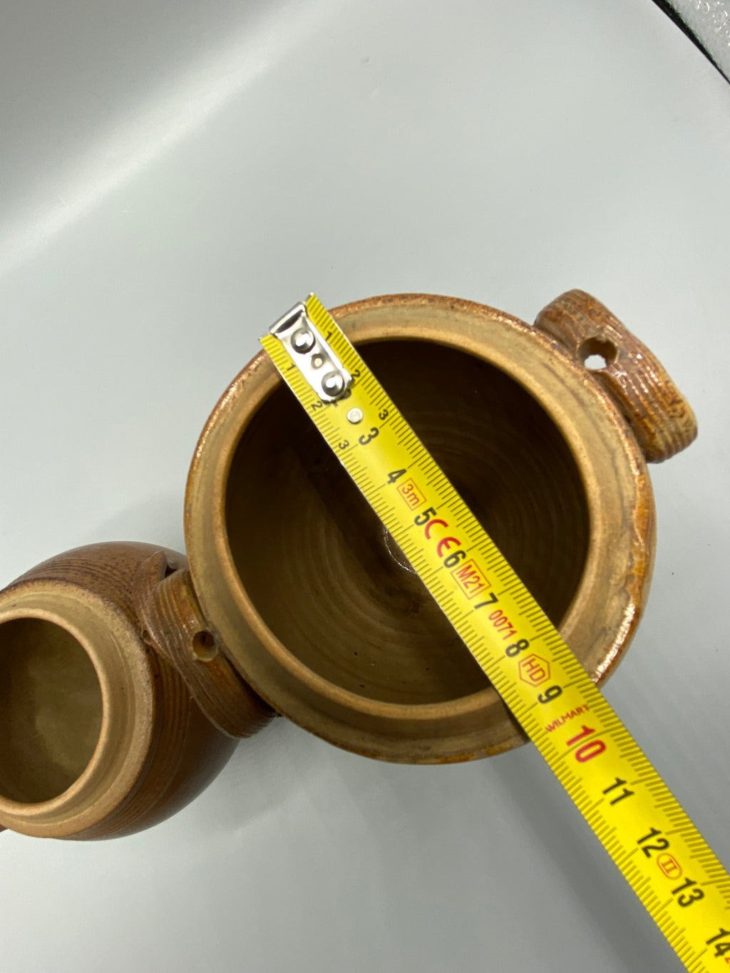2 pots grès brun – vue de dessus
