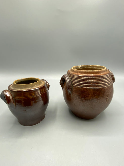 2 pots grès brun – vue du dessus ouvertures