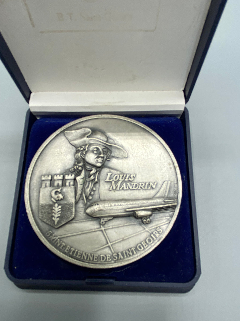 Médaille Louis Mandrin Saint-Geoirs – détail avers bronze argenté