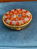 Boîte vintage millefiori Trésors d'Art du Caramy – couvercle verre coloré