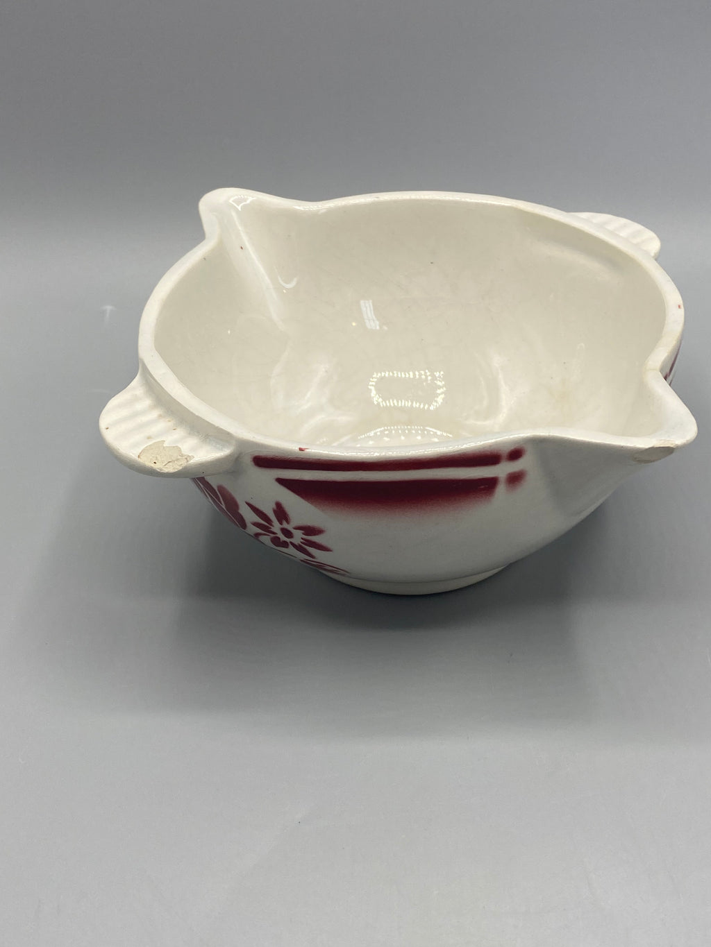 Saucière en faïence blanche – hauteur avec mesure