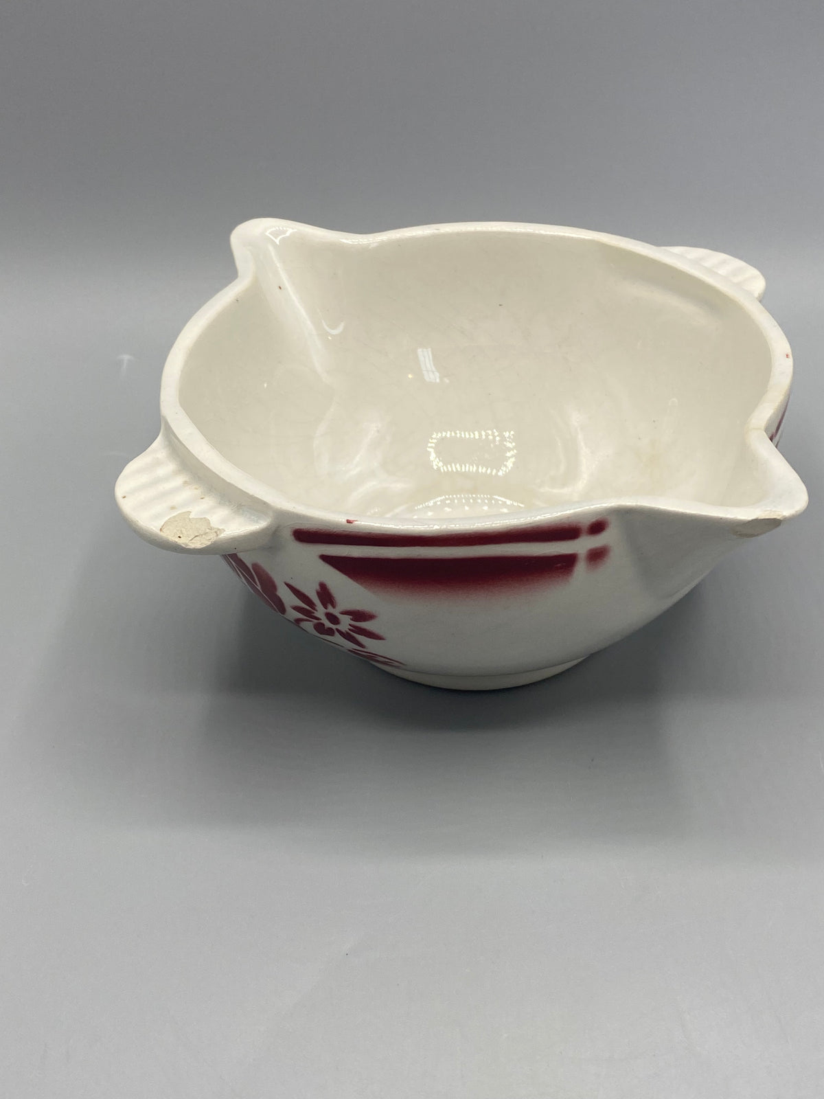 Saucière en faïence blanche – hauteur avec mesure