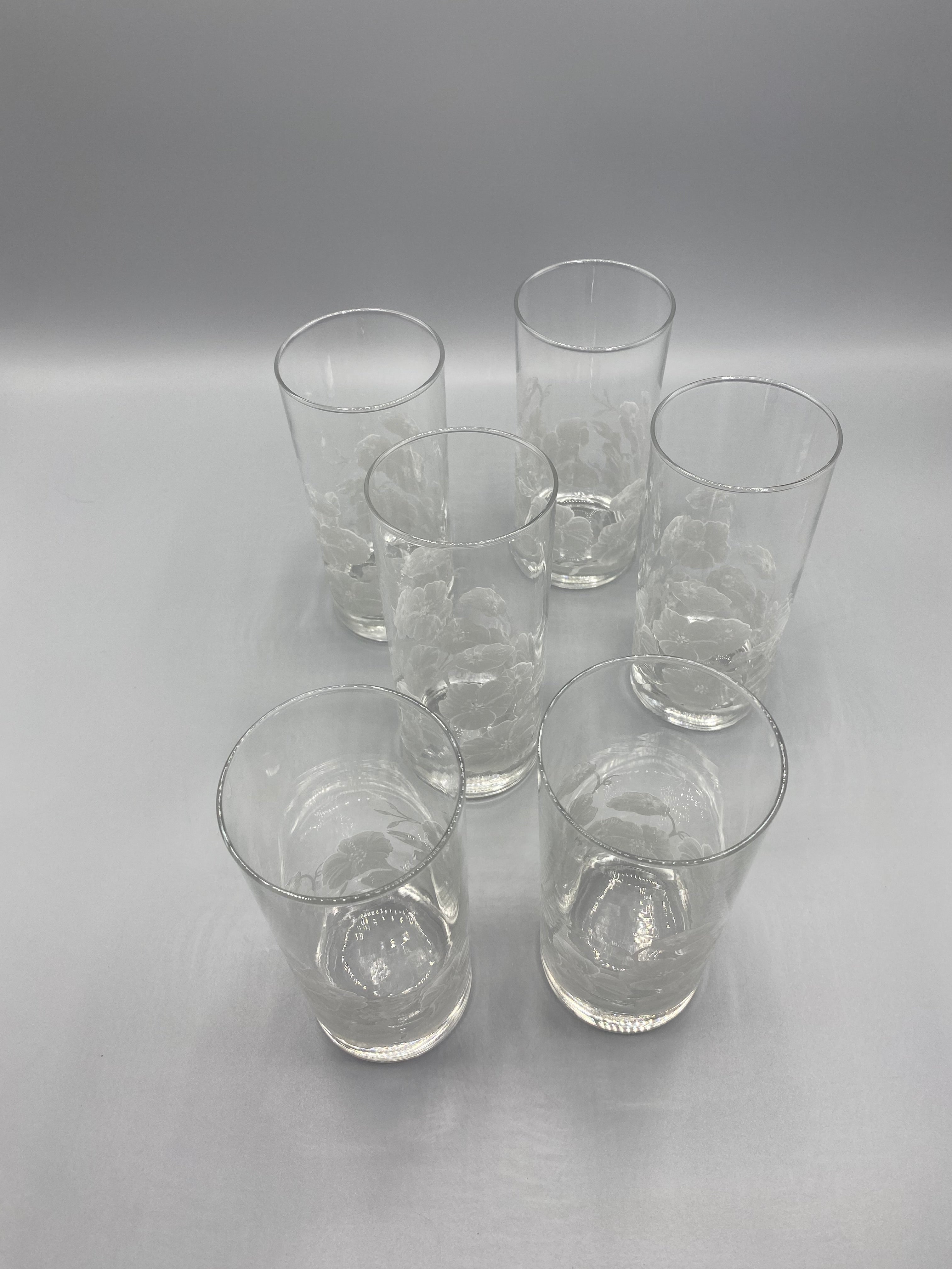 6 verres à orangeade – vue du dessus, fond épais