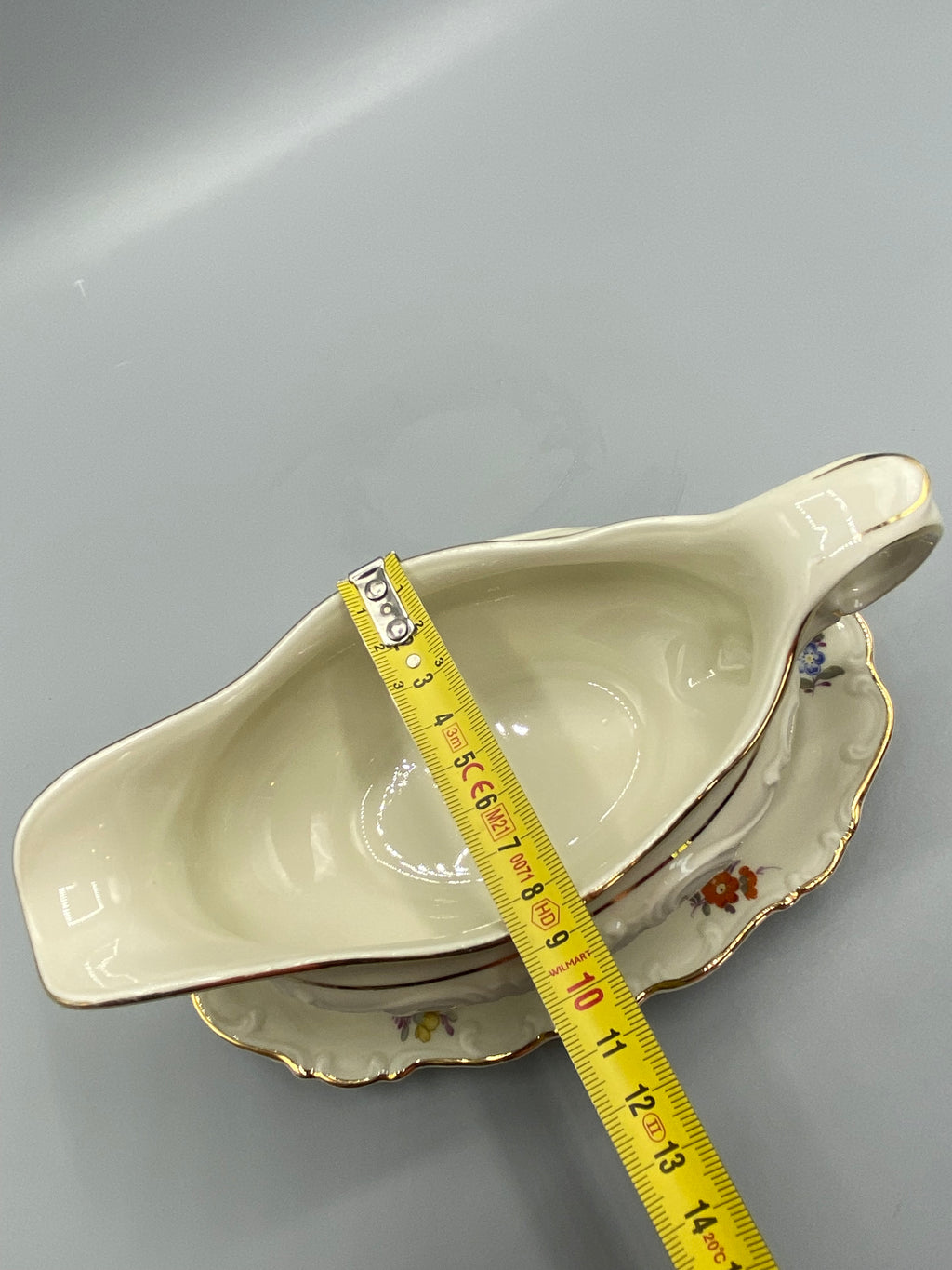 Saucière Schumann Arzberg – dormant amovible, décor floral et festons dorés
