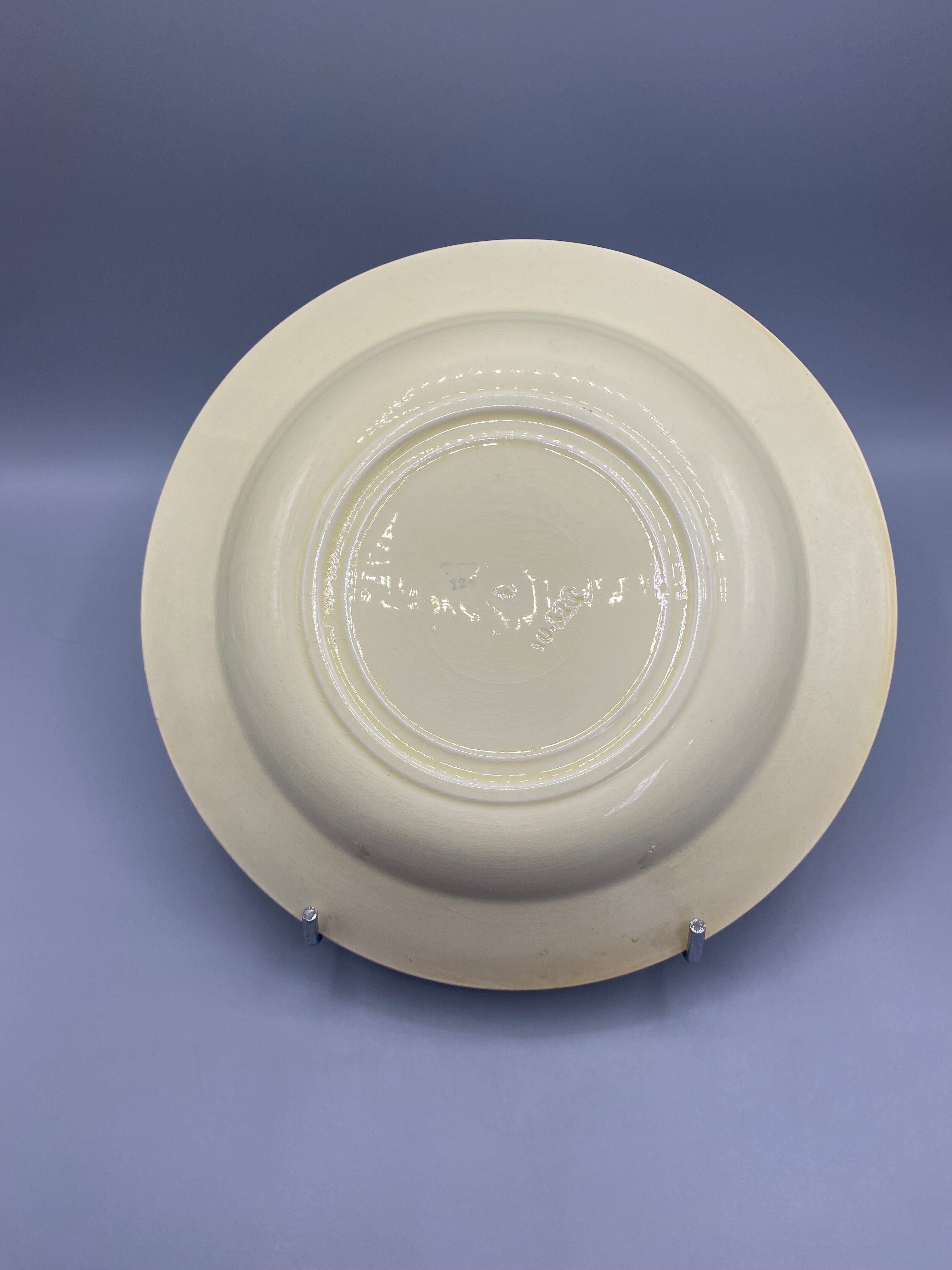 Plat creux faïence Art déco – fond, marquage manufacture