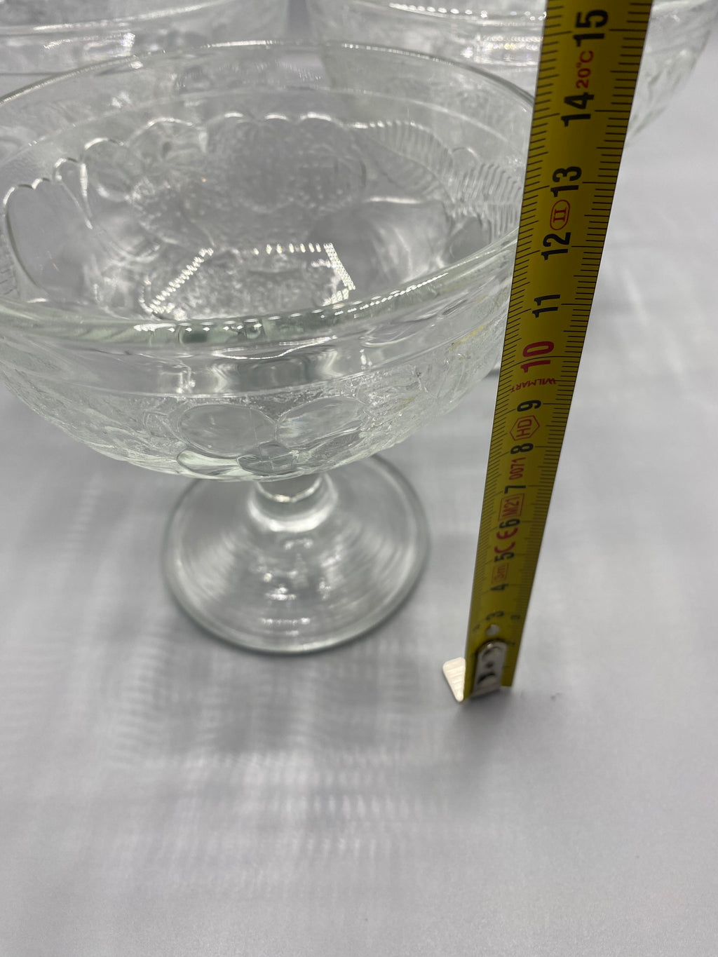 Coupe à dessert verre pressé, hauteur environ 10 cm