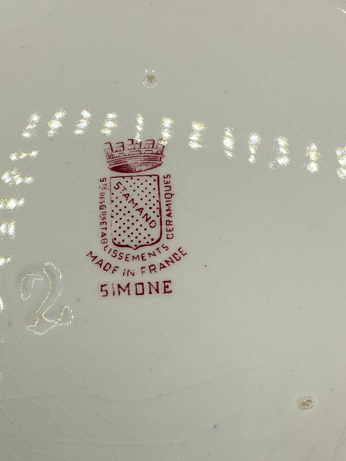 Mesure du diamètre du légumier Saint-Amand, environ 25 cm hors anses