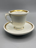 Dessous de la tasse à brûlot et sous-tasse en porcelaine dorée du XIXe siècle