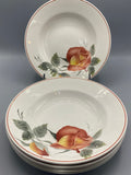 6 assiettes creuses Maréchale Niel Digoin Sarreguemines, empilées