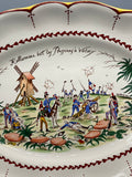 Grand plat ovale Saint-Clément représentant la bataille de Valmy