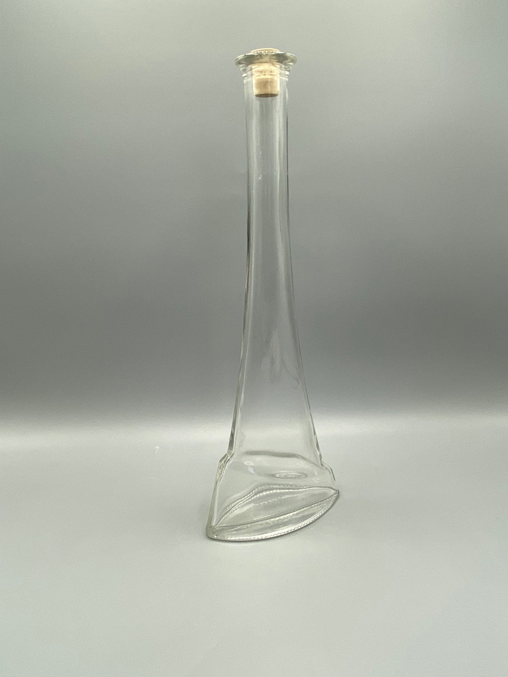 Bouteille à liqueur KELLY en verre transparent avec long col et bouchon en liège