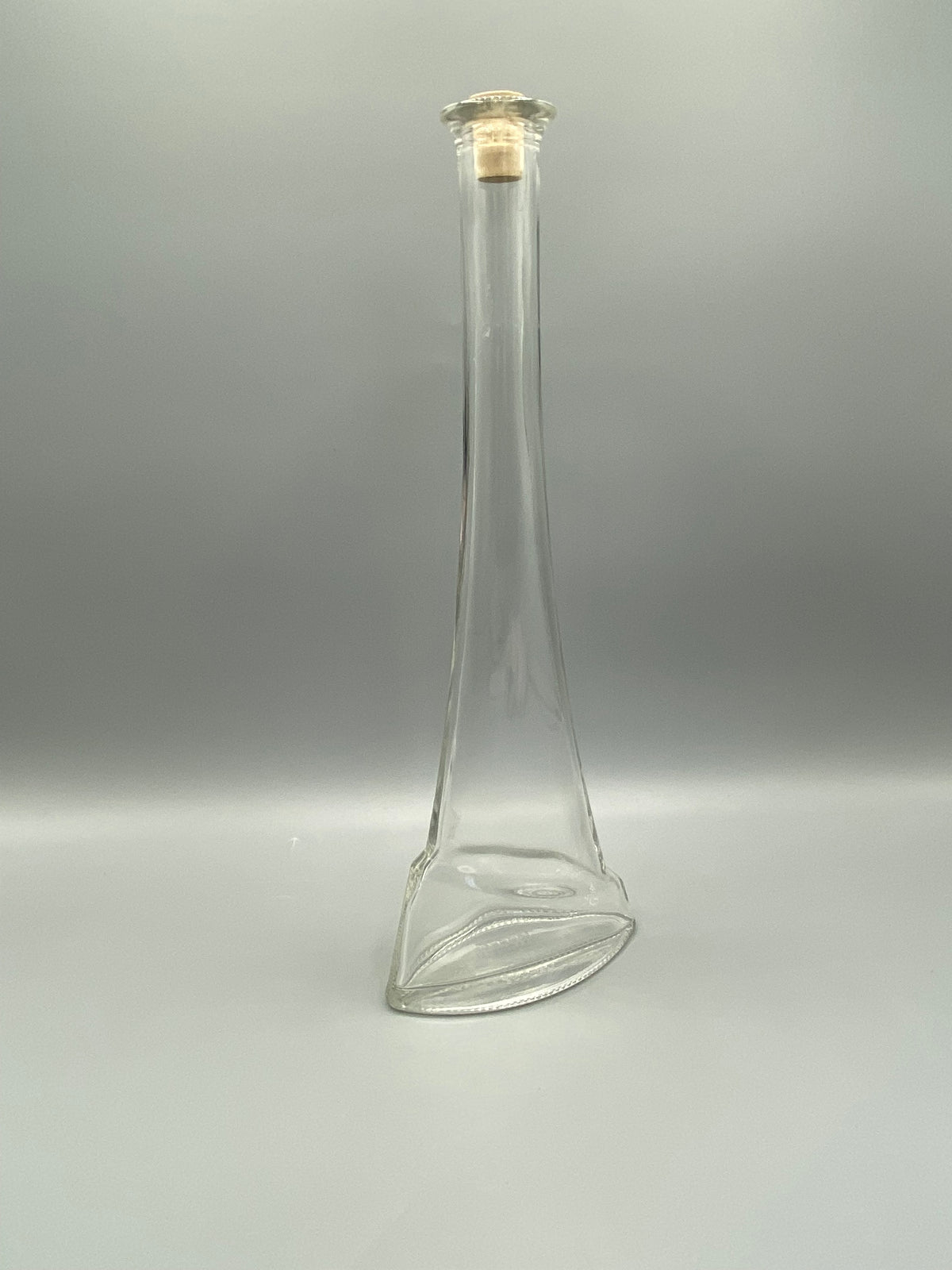 Bouteille à liqueur KELLY en verre transparent avec long col et bouchon en liège