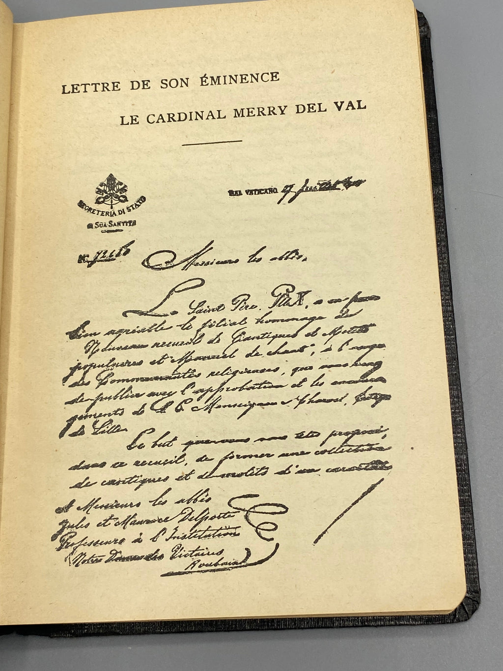 Page intérieure du Nouveau Recueil de Cantiques et Motets