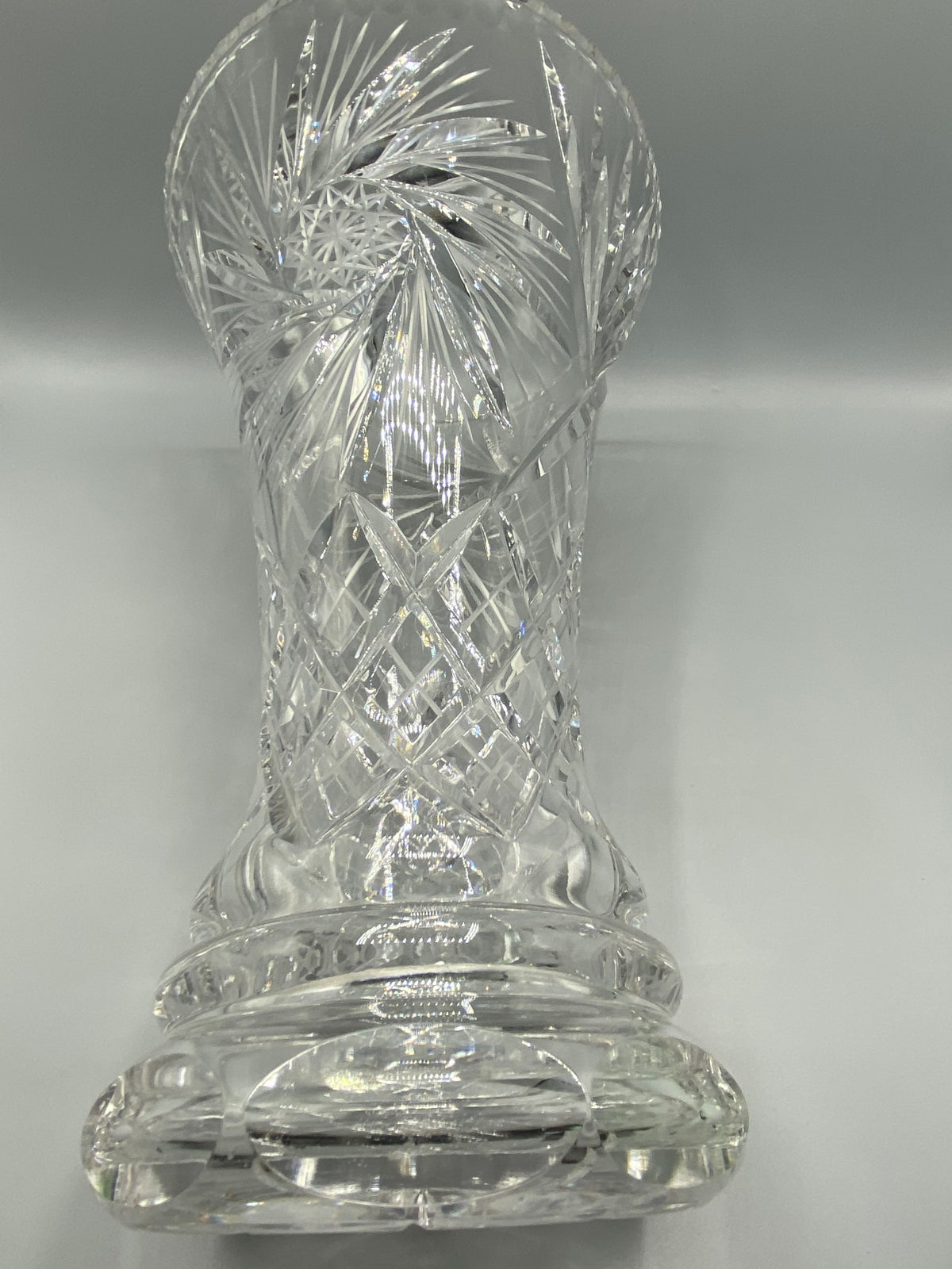 Mesure de hauteur du vase en cristal, 38 cm
