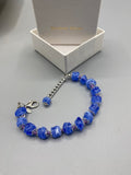 Bracelet en verre de Murano bleu cobalt – Bijou vénitien – Neuf avec coffret d’origine