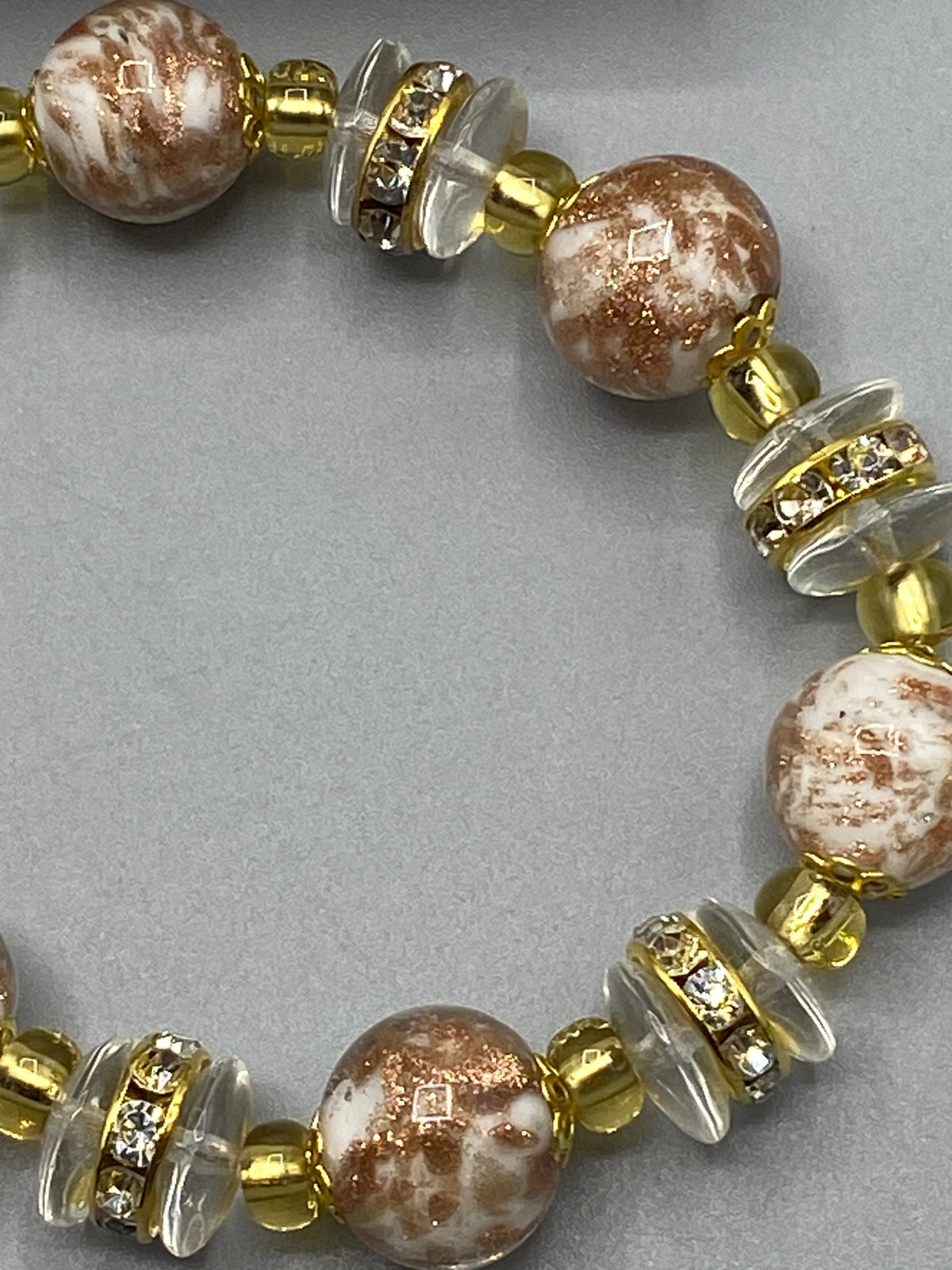 Bracelet Raffinato Golden Sparkles White neuf avec son coffret Murano Glass