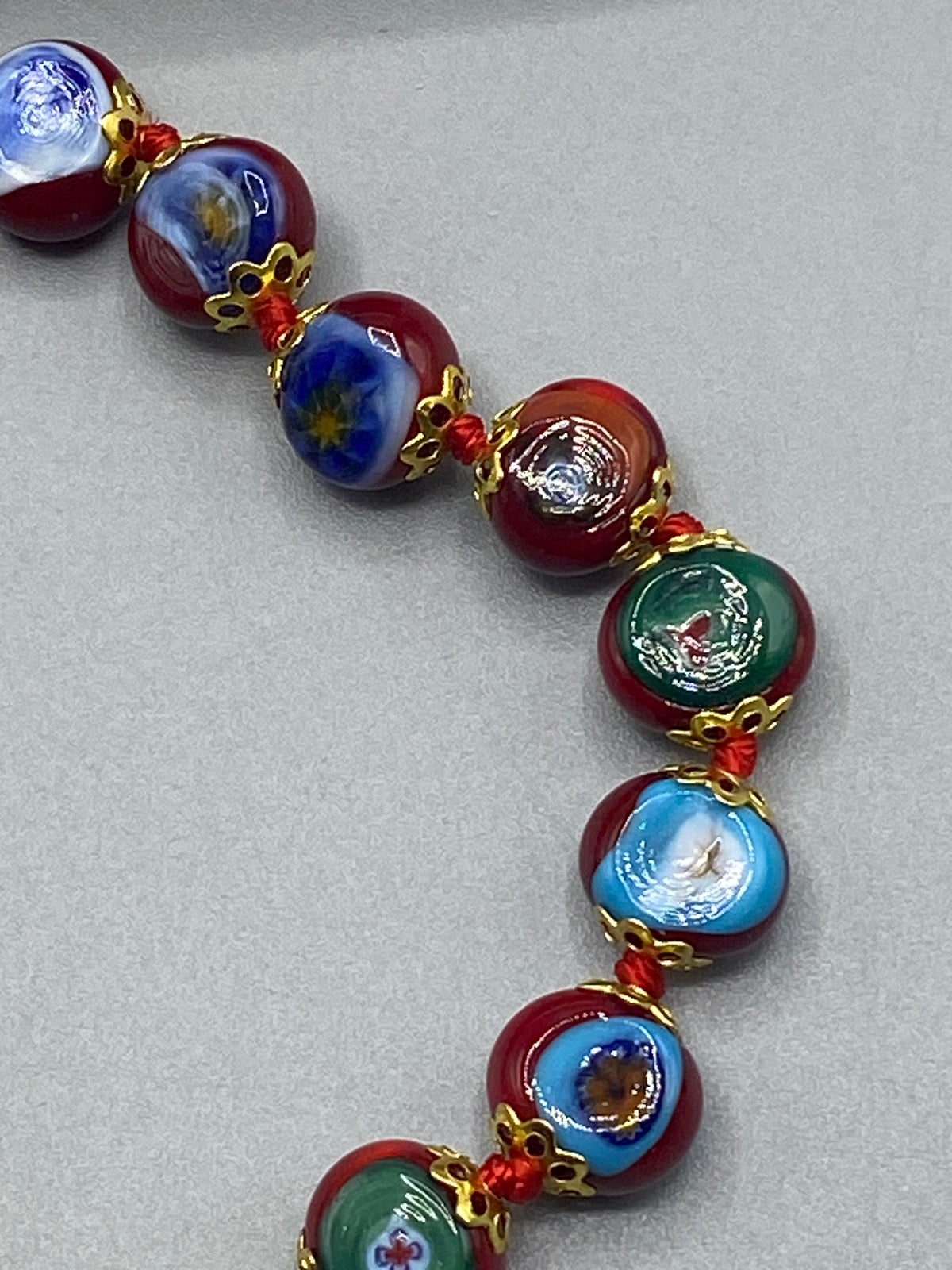 Bracelet Mosaic Glass of Venice rouge neuf en coffret